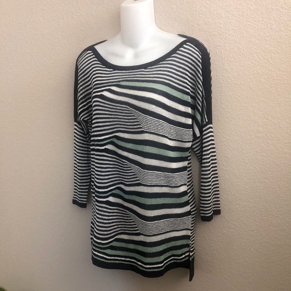 3/$20 NIC + ZOE Striped Open Knit Top - Picture 3 of 7